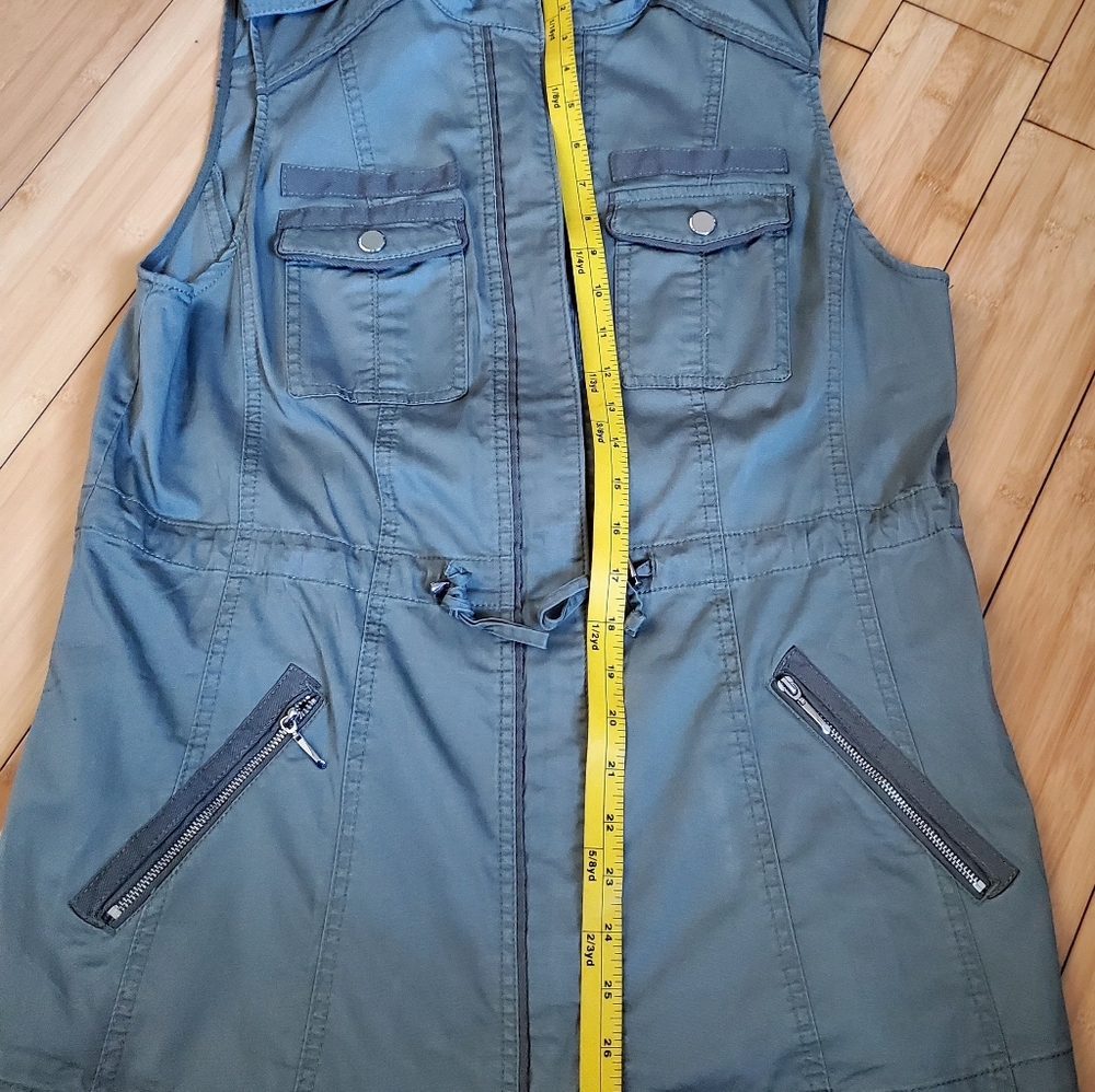 White House Black Market Olive Utility Vest Size Small - Picture 3 of 7